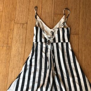 Pinstripe gaucho pant romper - ark n co size small